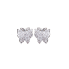 KEIRA WHITE GOLD PLATED AND CUBIC ZIRCONIA BUTTERFLY ANIMAL STUD EARRINGS