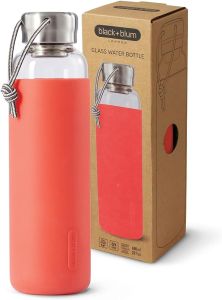 BB GLASS WATER BOTTLE- CORAL