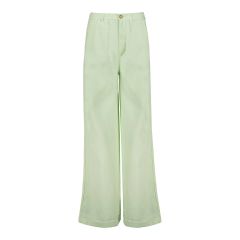 PEPE JEANS STRETCH TWILL PALAZZO TROUSERS-BLEACH GREEN