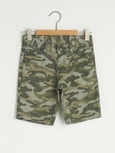 CAMOUFLAGE PATTERNED JEAN SHORT 