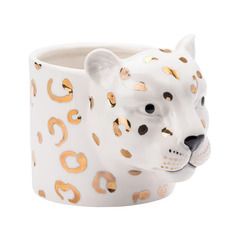 THE ENGLISH TABLE WARE LOOKING WILD LEOPARD PLANTER
