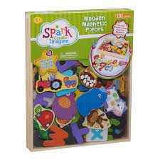 Spark. Create. Imagine. Wooden Magnetic Pieces, 131 Count