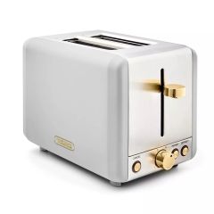 RK CAVALETTO 2 SLICE TOASTER S/SI OPTIC WHITE CHAMPAGNE ACCENTS