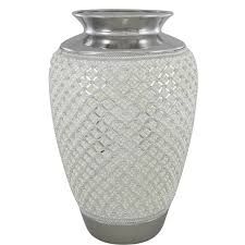 CIMC 51CM URN VASE WITH PEARL DETAIL IVORY 