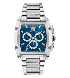 VERSACE WATCH DOMINUS VE6H SS CASE -BLUE DIAL-SS BAND