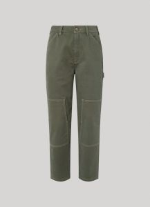 PEPE JEANS BESTY OLIVE GREEN COTTON TROUSER