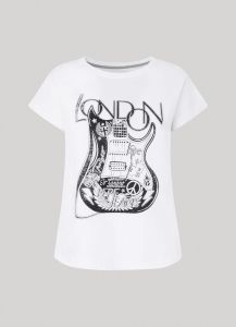 PEPE JEANS HAPPY WHITE T-SHIRT ROUND NECK