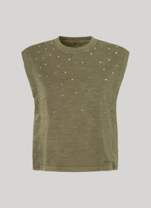 PEPE JEANS HEA OLIVE GREEN T-SHIRT ROUND NECK