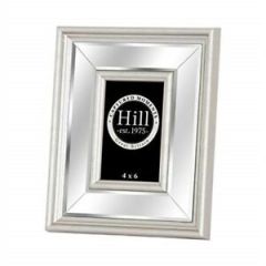 HILL ANTIQUE SILVER BEVELLED MIRRORED PHOTO FRAME 4*6 