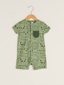 PRINTED COTTON BABY BOY ROMPERS 