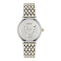 VERSACE WATCH MEDUSA ALCHEMY 38MM- BICOLOR-SS&IP2N CASE-WHITE/SILVER DIAL-BICOLOR BAND